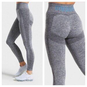 Gymshark Flex High Waisted Leggings Yoga Seamless Run Marl Gray Women's S